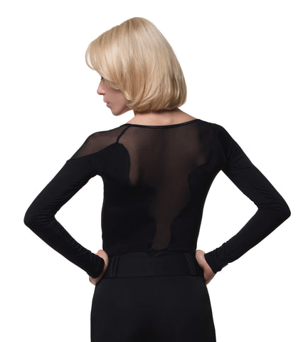 RS Atelier Ginger Wave Body | Ladies Long Sleeve Bodysuit with Stretch Net Back & Neckline