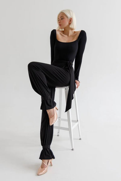 Trousers "Mason" by Danza in Black - For Ballroom Dance Practice, Daywear & Evening Wear