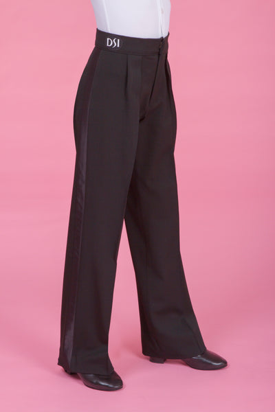 Boys Ballroom Trousers with Box Pleat and Wide Satin Stripe 1074