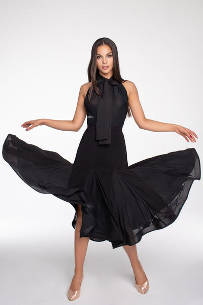Free Australia-wide Shipping  Dream skirt status.  The Rikki skirt in chiffon, is flared to achieve a fuller shape and a sense of movement. The elasticated waistband promises comfort without digging into your skin.  Beauty feeds confidence!  Length slightly shorter at the front and a little longer at the back to show off your beautiful ankles.  A new MUST-HAVE piece for your Ballroom Dancewear Wardrobe!   Front Length 80cm, Back Length 85cm.