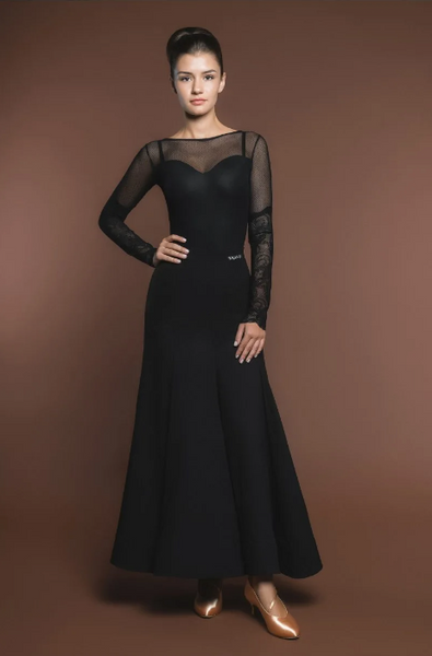 Black Ballroom Smooth Skirt B02 for Dance practice, performance, evening wear and dance competitions