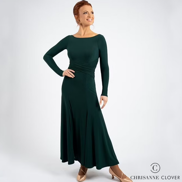 Chrisanne Clover Noemi Ballroom Dress in Black or Forest Green