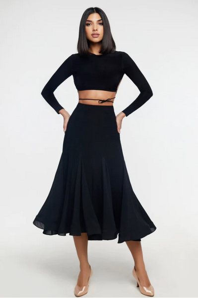 SALE Ballroom Skirt "Rikki" by Danza Midi to Maxi Length Ballroom Dance Skirt for Practice, Performance, Dance Medals & DanceSport Competition