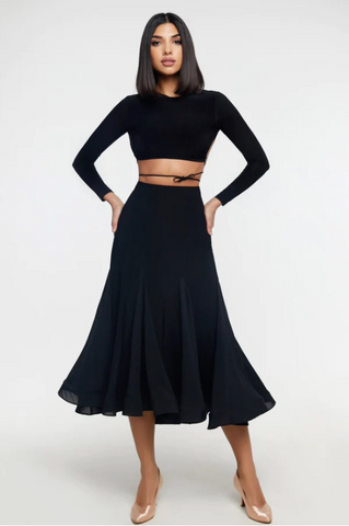 SALE Ballroom Skirt "Rikki" by Danza Midi to Maxi Length Ballroom Dance Skirt for Practice, Performance, Dance Medals & DanceSport Competition