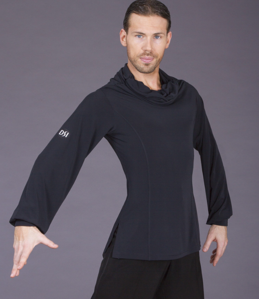 Shirt with ruched neck. Loose fitting sleeves with soft cuffs and side vents. Made to order in any DSI crepe or mesh colour.  As part of the DSI-London Premium made to order service these menswear items can be made to order in any suitable DSI fabric and colour of your choice.