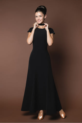 classic black ladies ballroom dance dress from dancewear for you australia