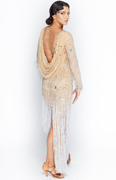 sasuel dance costume long latin dancesport competition dress and evening wear dress formal dress long formal ball dress with draping back and swarovski from dancewear for you australia