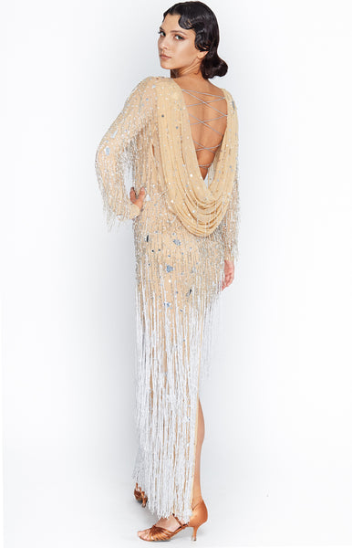 sasuel dance costume long latin dancesport competition dress and evening wear dress formal dress long formal ball dress with draping back and swarovski from dancewear for you australia