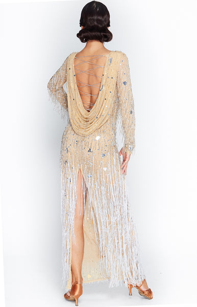 sasuel dance costume long latin dancesport competition dress and evening wear dress formal dress long formal ball dress with draping back and swarovski from dancewear for you australia