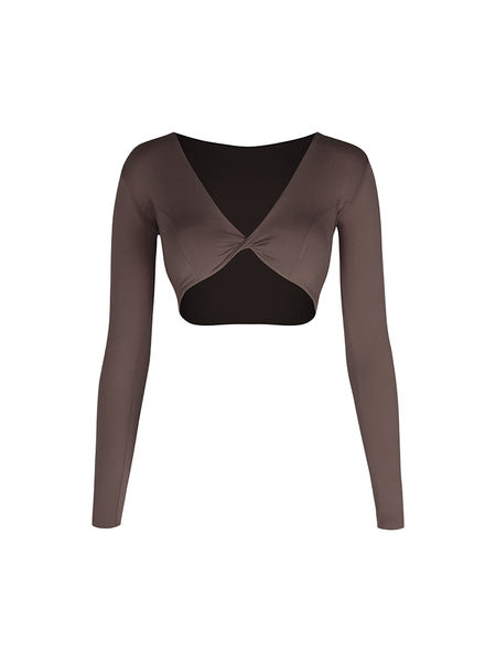 ZYM Up Top 24093 in Taupe - For Latin & Salsa Dance Practice, Jazz & Modern Dance, Party Wear, Crop Top