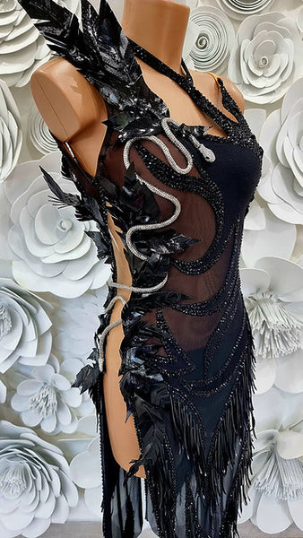 SALE Latin Dress "Black Snake"