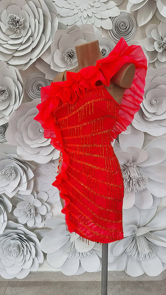 SALE Latin Dress "Fluo Red"