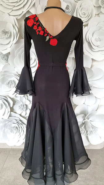 SALE Alfa Fashion Italy Black Spanish Rose Dress