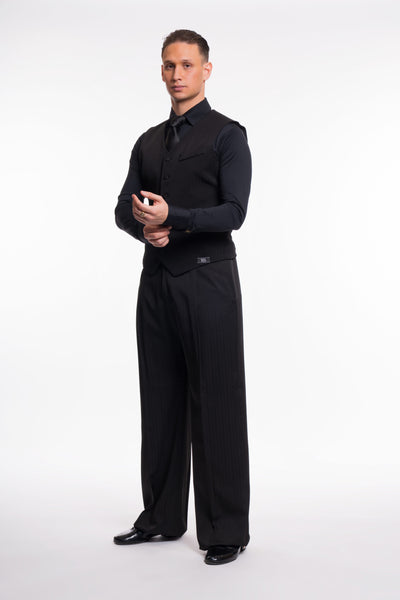 Free Australia-wide shipping. Best price worldwide with tracking.

RS Atelier Lorenzo Trendy men's ballroom trousers in Black Stripe Black

Make a polished entrance to ballroom practice, performance or DanceSport competition in the RS Atelier Lorenzo Trendy trousers. The Black Stripe Black fabric brings a subtle striped finish to a classic ballroom silhouette. Pair these men's dance trousers with a professional shirt, tie and vest for a coordinated competition look, or wear them for lessons and teaching.

O