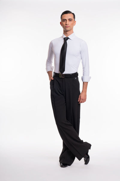 RS Atelier Lorenzo Fashion Men’s Ballroom Trousers | Black & White Pinstripe
