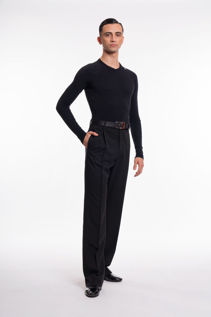 high quality Italian made ballroom dancewear australia.  made in italy, luxury ballroom dance clothing for ladies & gents, mens ballroom dance wear.Free Australia-wide shipping. Best price worldwide.
RS Atelier Duccio men's ballroom and Latin dance trousers.
Step onto the practice floor or competition floor in the RS Atelier Duccio trousers, designed for a polished fit and comfortable movement. This newer design has smaller pleats and a narrower leg than the popular Lorenzo trousers, giving ballroom, Latin