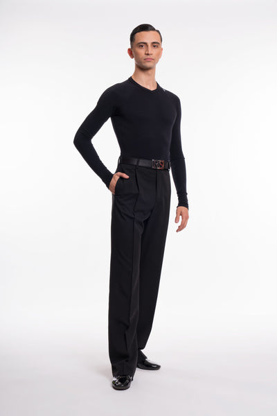 high quality Italian made ballroom dancewear australia.  made in italy, luxury ballroom dance clothing for ladies & gents, mens ballroom dance wear.Free Australia-wide shipping. Best price worldwide.
RS Atelier Duccio men's ballroom and Latin dance trousers.
Step onto the practice floor or competition floor in the RS Atelier Duccio trousers, designed for a polished fit and comfortable movement. This newer design has smaller pleats and a narrower leg than the popular Lorenzo trousers, giving ballroom, Latin