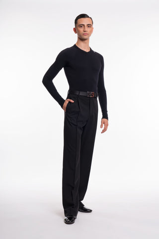 high quality Italian made ballroom dancewear australia.  made in italy, luxury ballroom dance clothing for ladies & gents, mens ballroom dance wear.Free Australia-wide shipping. Best price worldwide.
RS Atelier Duccio men's ballroom and Latin dance trousers.
Step onto the practice floor or competition floor in the RS Atelier Duccio trousers, designed for a polished fit and comfortable movement. This newer design has smaller pleats and a narrower leg than the popular Lorenzo trousers, giving ballroom, Latin