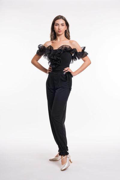 Free Australia-wide shipping. Great prices worldwide.

RS Atelier Alma off-shoulder dance bodysuit

Bring a distinctive neckline and soft ruffle detail to your dance wardrobe with the RS Atelier Alma. This black women's bodysuit is made in Italy from woven stretch fabric containing 95% polyester and 5% elastane. Wear it for ballroom, smooth, tango, waltz and foxtrot lessons, practice, performance and special occasions.

Details
Black off-the-shoulder dance bodysuit with ruffled details
Woven stretch fabric: