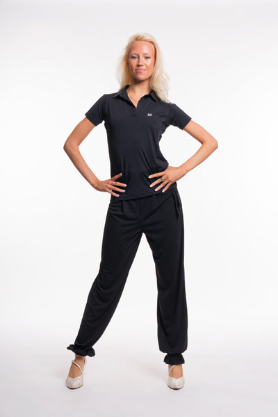 RS Atelier Silvia High-Waist Trousers with Velvet Details for Day Wear, Ballroom, Latin & Tango Dancing
