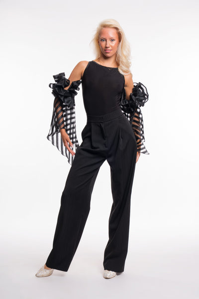 RS Atelier Zoe Sleeveless Dance Bodysuit with Ruffled Arm Floats