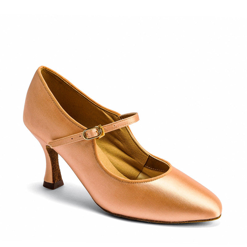 SALE C2005 - Peach (Flesh) Satin Ballroom Dance Shoes