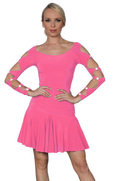 Free Australian Delivery - Best Price Delivered Worldwide.

Best Seller! &nbsp;This D2403 Short Lattice Dress is perfect for ballroom Latin dance with its elegant lattice decoration on the back and sleeves, embellished with Rhinestone trims. Showcase your moves with style and grace.&nbsp;Perfect for latin, salsa &amp; samba dance, social dancing &amp; parties, medal exams, performance &amp; competitions.