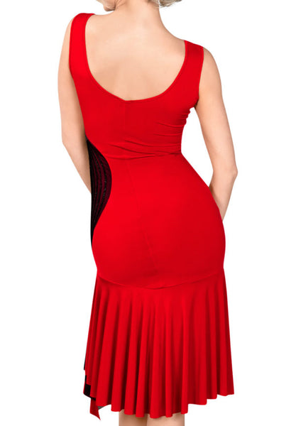 Dancebox Swirl Latin Dress Red