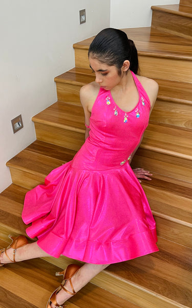 Jessica Latin Dress Pink - Customizable, Made To Measure by Fantastic Frocks