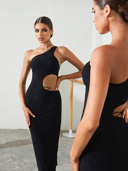 Free Australia-wide Shipping.  Best price worldwide with tracking.  Mova Dress has a flattering and décolletage-loving asymmetric neckline, balanced with sexy cut-outs along the waist, she reveals just enough to spark interest but knows it’s all about letting her personality shine through.  Amazing dress for DanceSport Competition, Performance & Shows.