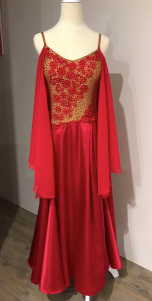 SALE Brand New Unworn Red & Cappuccino Ballroom Dress