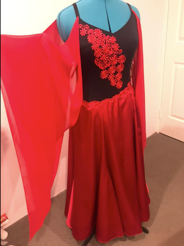 SALE Brand New Unworn Red & Black Ballroom Dress