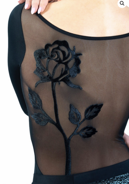 Dancebox Velvet Rose Body in Black