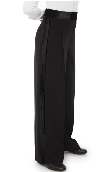 Sasuel Boys Juvenile Trousers with Velvet Binding for Ballroom, New Vogue, Smooth Dance Practice, Performance & DanceSport Competition