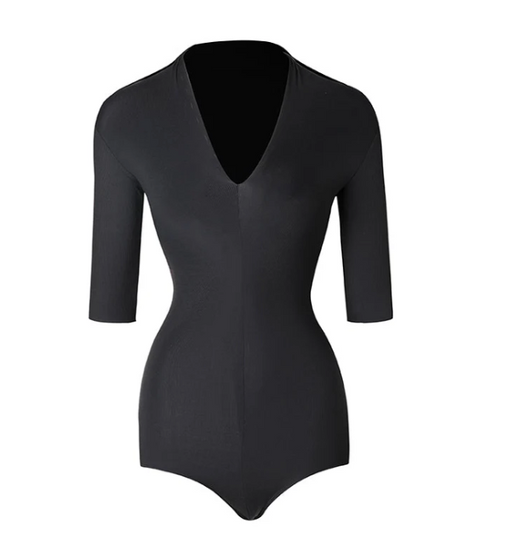 SALE ZYM Deep V Bodysuit 2233 | Short Sleeve Bodysuit with V Neckline & Snap Closure for All Dance Styles & Day Wear