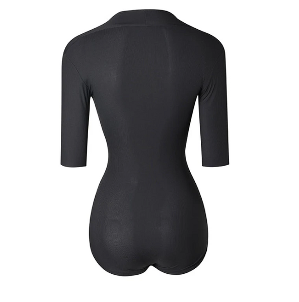 SALE ZYM Deep V Bodysuit 2233 | Short Sleeve Bodysuit with V Neckline & Snap Closure for All Dance Styles & Day Wear