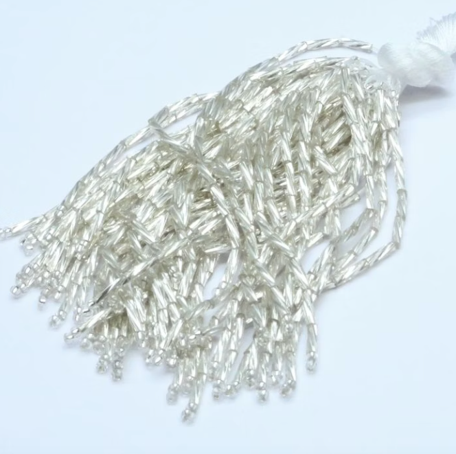 Chrisanne Clover Twisted Glass Bead Dropper - Silver