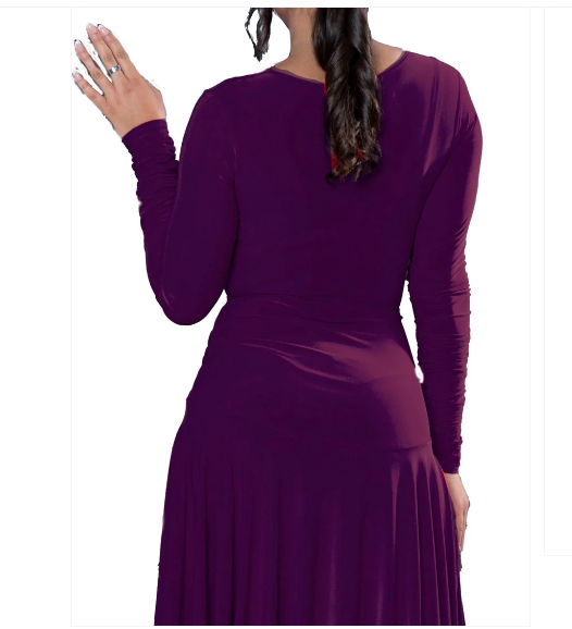 V Neck, Cross Over Style, Ruched Bodysuit with Long Sleeves L2402 in Various Colours for Day Wear, Ballroom & Latin Dance, Evening Wear