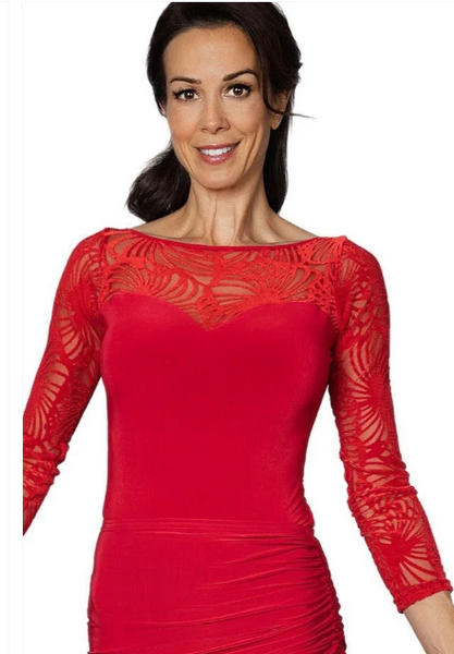 Velvet Leotard Sweetheart Neckline L2410 in Various Colours | Ladies Fitted, Stretch Bodysuit with Long Sleeves for Ballroom, Latin, Tango Dancing & Evening Wear