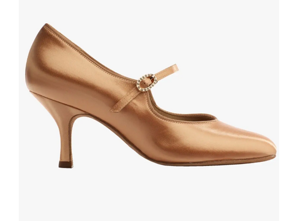 Australia-wide priority shipping with tracking is already included in the price of all Supadance Shoes.&nbsp; Nothing more to pay!&nbsp; Contact us for express options.

No return or exchange on this special order item.

Round toe court shoes with horizontal strap and oval diamante hook-fastening buckle
Flesh Leather
Heel designs offer support and balance for smooth movements
Suitable for Ballroom dancing
Choice of Regular, Wide, Extra Wide, or Narrow fitting (contact us or add a note to your order)
Memory 