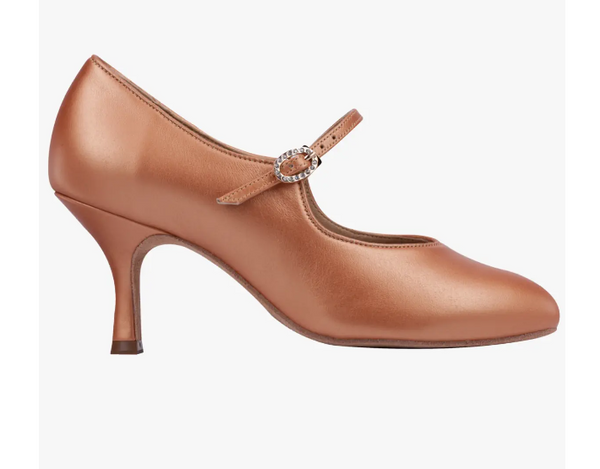 Australia-wide priority shipping with tracking is already included in the price of all Supadance Shoes.&nbsp; Nothing more to pay!&nbsp; Contact us for express options.

No return or exchange on this special order item.

Best Seller! Round toe court shoes with horizontal strap and oval diamante buckle
Classic Ladies Ballroom Shoes
Flesh Sateen Leather
'Sateen Leather' is a Leather fabric with the same shine that our satin fabric has, hence the name 'sateen' leather
Round toe design with horizontal strap
Ova