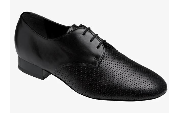 Australia-wide priority shipping with tracking is already included in the price of all Supadance Shoes.&nbsp; Nothing more to pay!&nbsp; Contact us for express options.

No return or exchange on this special order item.

Best Seller! Teaching and practice mens shoes in Black Perforated Leather.
Suitable for practice and social use.
Regular, wide and extra wide fitting.
New, impact absorbing low heel.
Full suede sole.