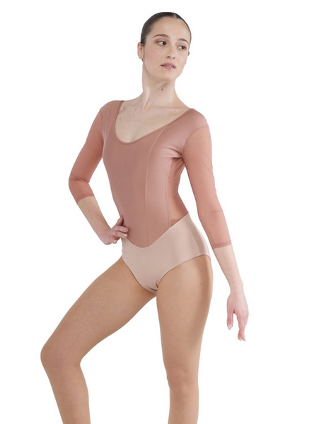 Free Australian Shipping - Best Price Delivered Worldwide from Dancewear For You.

For Ballet, Lyrical &amp; other dance styles discover this elegant, quality bodysuit with stretch microfibre bodice and butterfly back closure, round neckline, 3/4 sleeves of delicate stretch net, crafted from high-tech, comfortable, breathable dance fabrics for dancers, blending tradition with modern innovation.

Design: Round, Scoop neckline, elegant microfibre bodice, butterfly fastening on the back, and elasticated sleeve