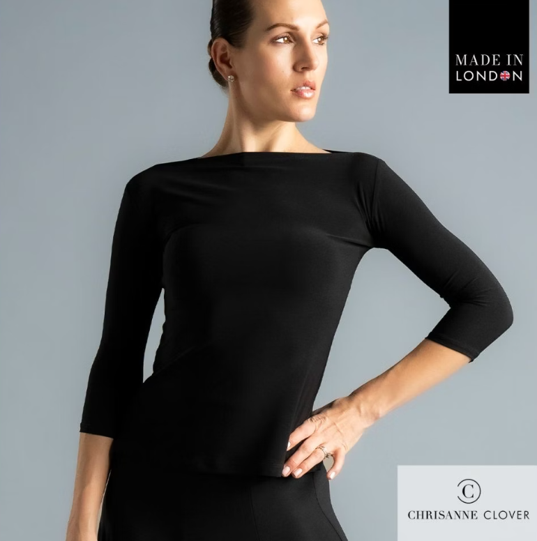 FREE AUSTRALIA-WIDE SHIPPING.&nbsp; Best price worldwide with tracking.

BEST SELLER! The Eternity Top is a timeless essential that combines simplicity with elegance. Featuring a refined slash neckline and ¾ length sleeves, this versatile piece offers classic sophistication suitable for a variety of dance styles both on and off the floor.

Its understated design makes it the perfect pairing with any item from the collection, including the Freya Latin Skirt, Quinn Latin Skirt, Oakley Ballroom Skirt, Cressida