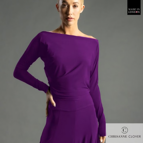 SALE Chrisanne Clover Penelope Top 25 in Hot Magenta - for Ballroom & Latin Dance or Evening Wear Top