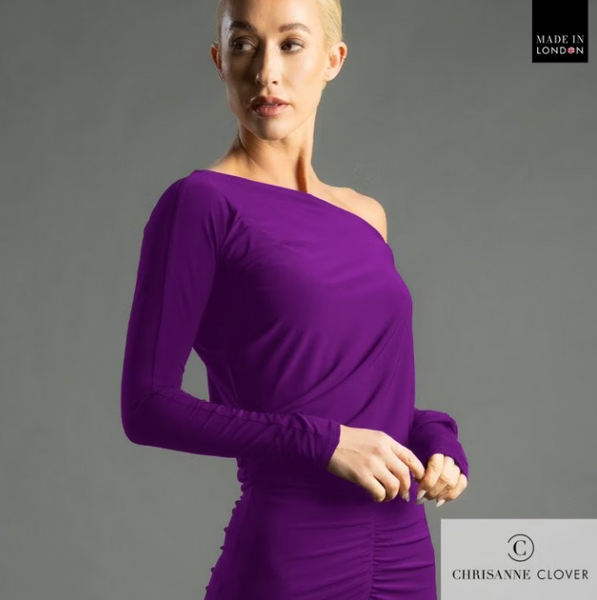 SALE Chrisanne Clover Penelope Top 25 in Hot Magenta - for Ballroom & Latin Dance or Evening Wear Top