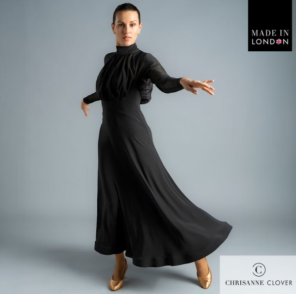 FREE AUSTRALIA-WIDE SHIPPING.&nbsp; Best price worldwide with tracking.

Elevate your performance with the Meredith Ballroom Dress—a true statement of sophistication and elegance. This stunning design features a dramatic stretch net bodice, meticulously ruched to perfection and finished with a high neckband. Beneath, a sweetheart stretch crepe shoulder strap top with adjustable straps provides both comfort and support.

The skirt flows gracefully with a flared hem enhanced by hidden crinoline, creating beau