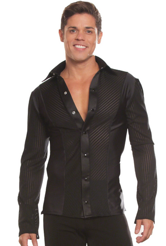 The MS20 Loose Fit Shirt w/out Trunks is the perfect choice for any ballroom dancer. Its unique loose fit design allows for a full range of movement, ensuring you can showcase your skills on the dance floor. Stay comfortable while looking stylish with this must-have dance shirt.