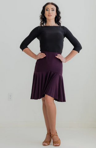 Camilla Ruffle Skirt – Plum | Full Flared Ruffle Skirt for Dance, Evening Wear & Social Dancing