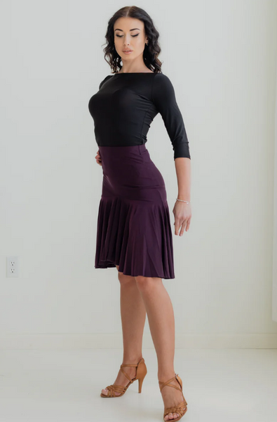 Camilla Ruffle Skirt – Plum | Full Flared Ruffle Skirt for Dance, Evening Wear & Social Dancing